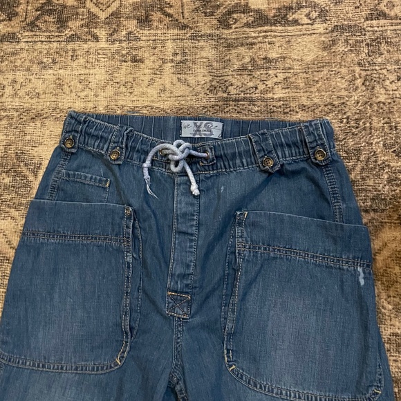 We the Free Free People Cotton/Hemp Drawstring Straight Leg Cargo Pants Size XS - Picture 2 of 5